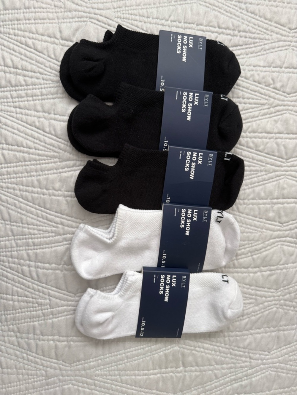 BYLT LUX No-Show Sock 6-Pack - Black & White. - Picture 2 of 3